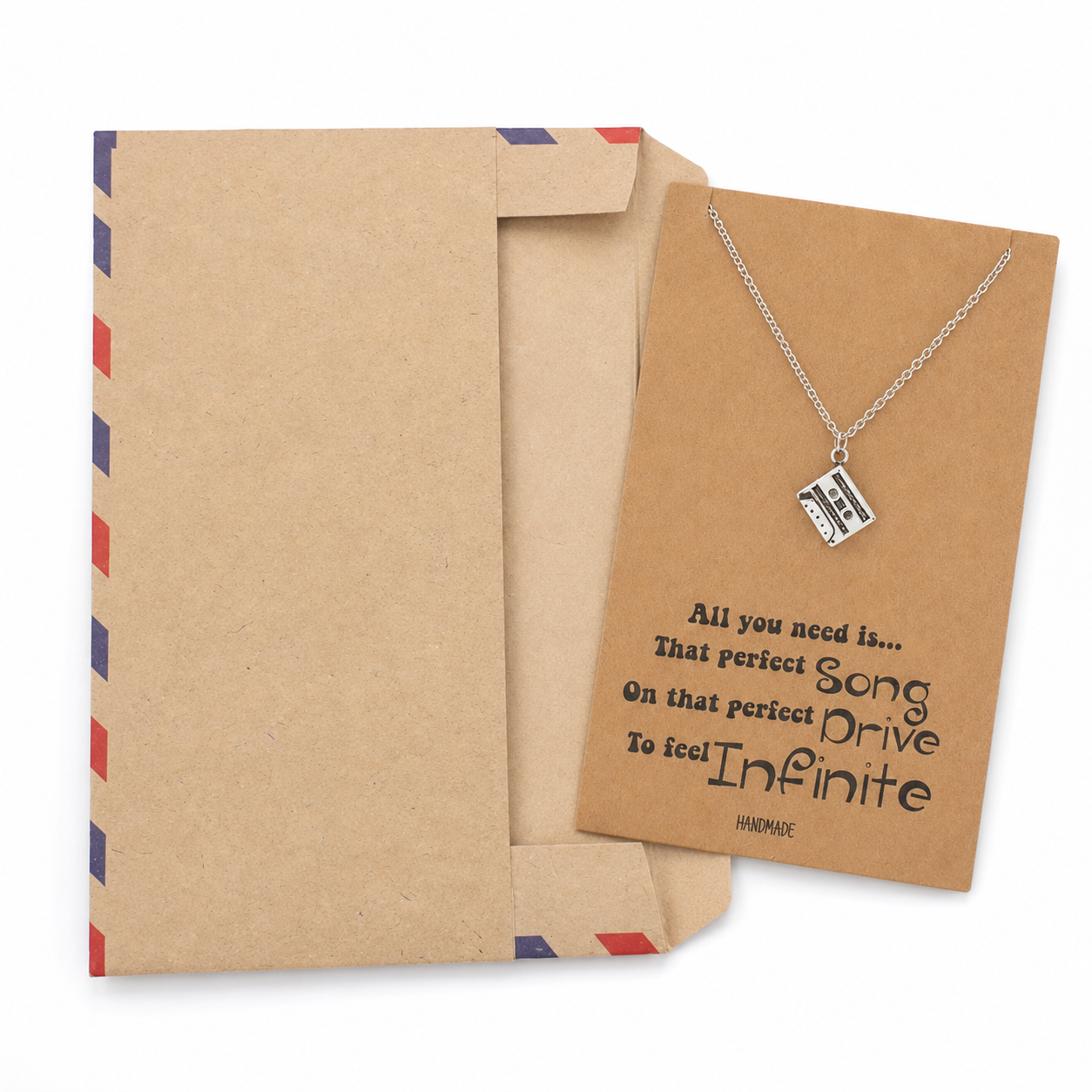 Tia Cassette Tape Necklace, Hip Hop Jewelry, Bling Gifts for Music Lovers