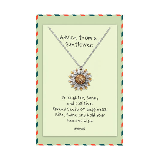 Yamileth Sunflower Charm Jewelry with Inspirational Greeting Card