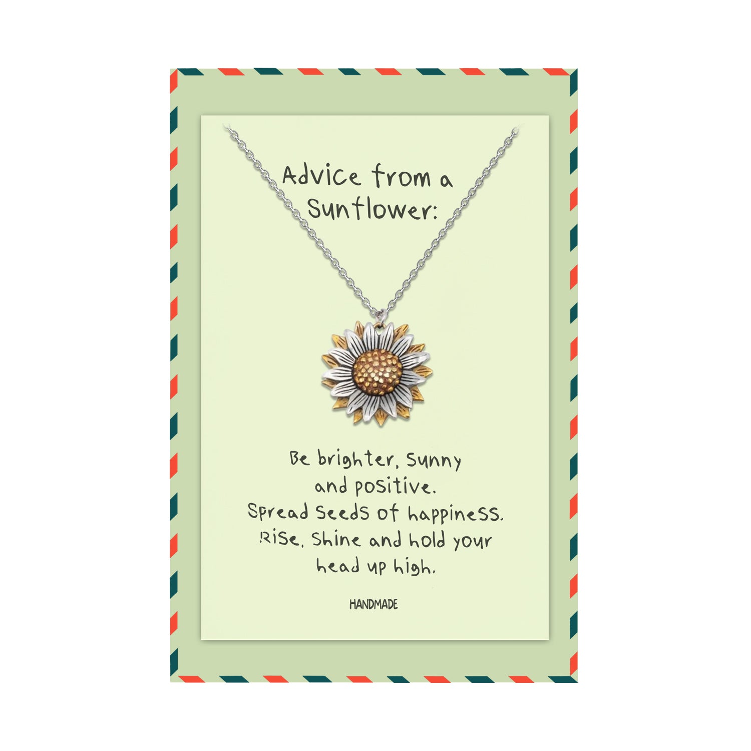 Yamileth Sunflower Charm Jewelry with Inspirational Greeting Card