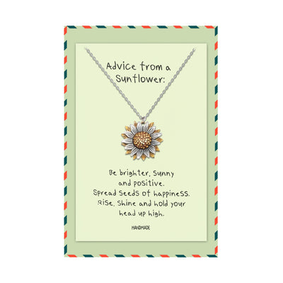 Yamileth Sunflower Charm Jewelry with Inspirational Greeting Card