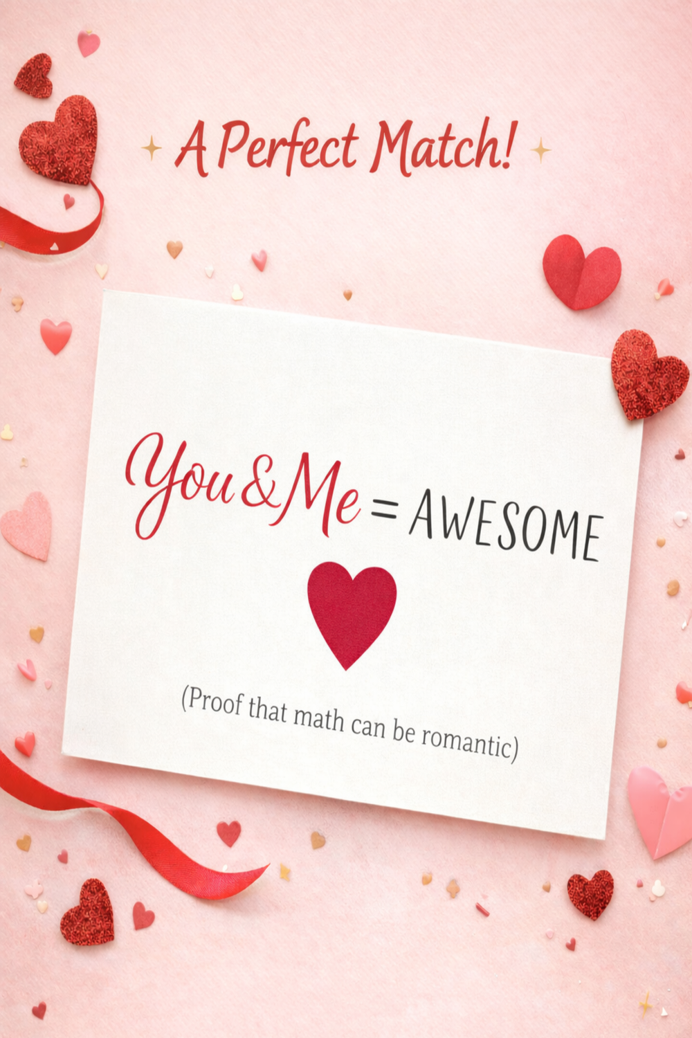 "You & Me" Luxury Heart Pendant Necklace with Red Hearts | Perfect Valentine's Day Gift for Couples | Customizable Love Jewelry