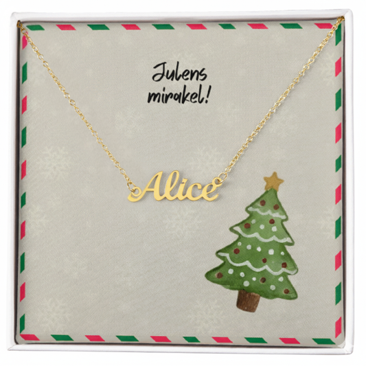 Julens mirakel Personalized Name Necklace – Swedish Christmas Gift, Custom Name Jewelry (Made in USA)