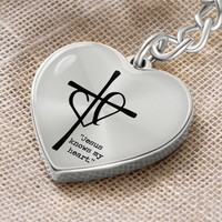 Graphic Heart Keychain (Silver)