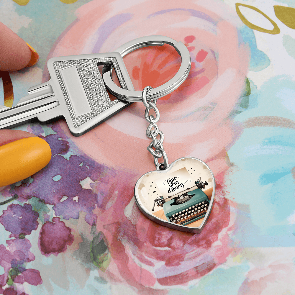 Engravable heart keychain for creatives