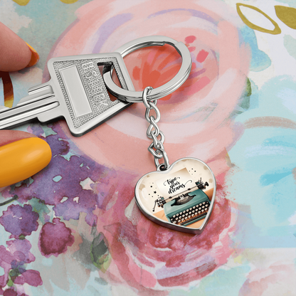 Engravable heart keychain for creatives