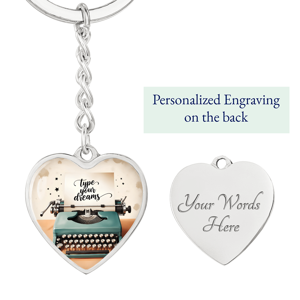 Inspirational heart pendant keychain
