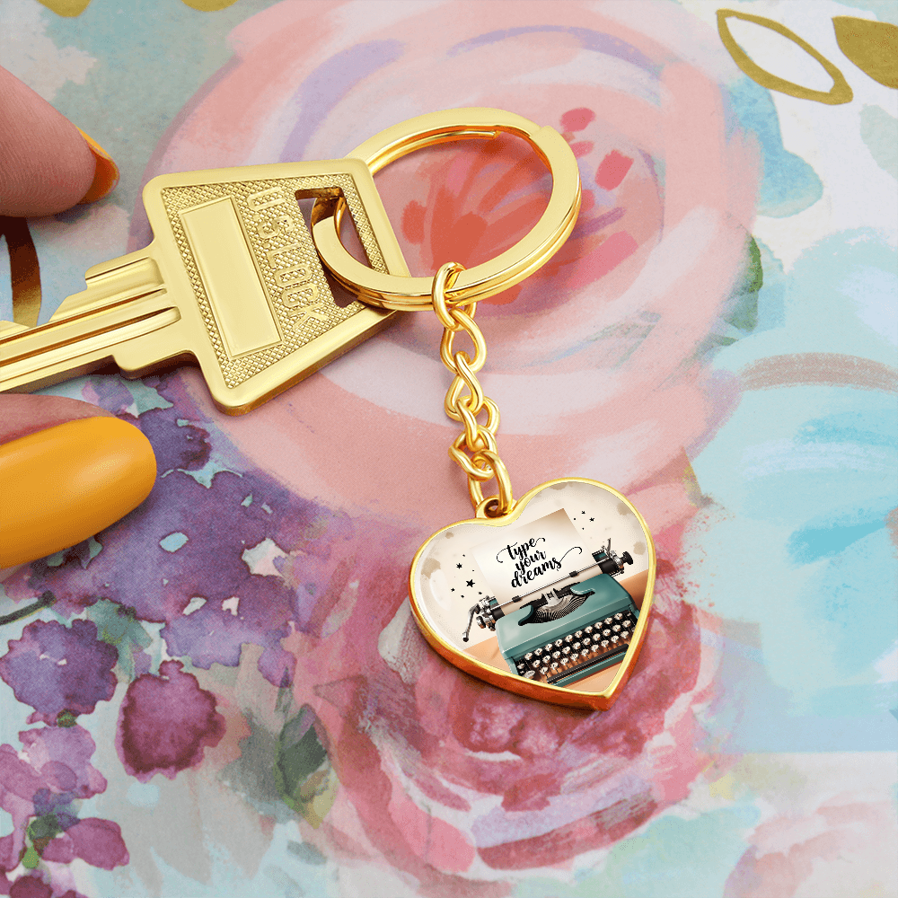 Stainless steel heart keychain with engraving