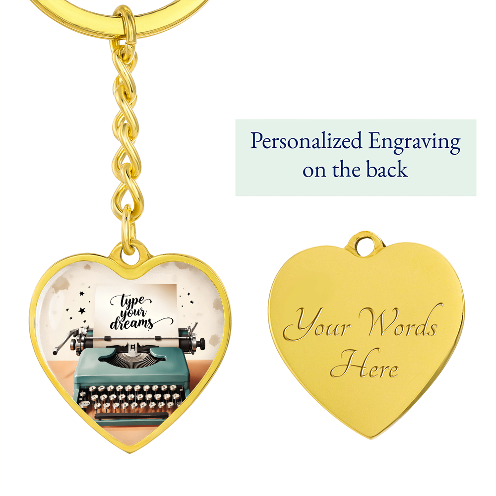 Heart-shaped writer keychain for journaling lovers