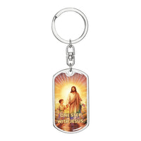 Dog Tag with Swivel Keychain (Steel)