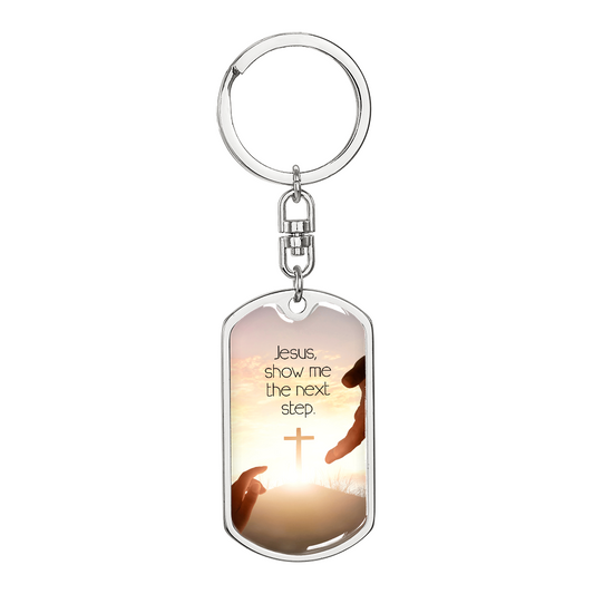 Jesus, Show Me the Next Step: Dog Tag Keychain – Guidance for Life's Big Decisions