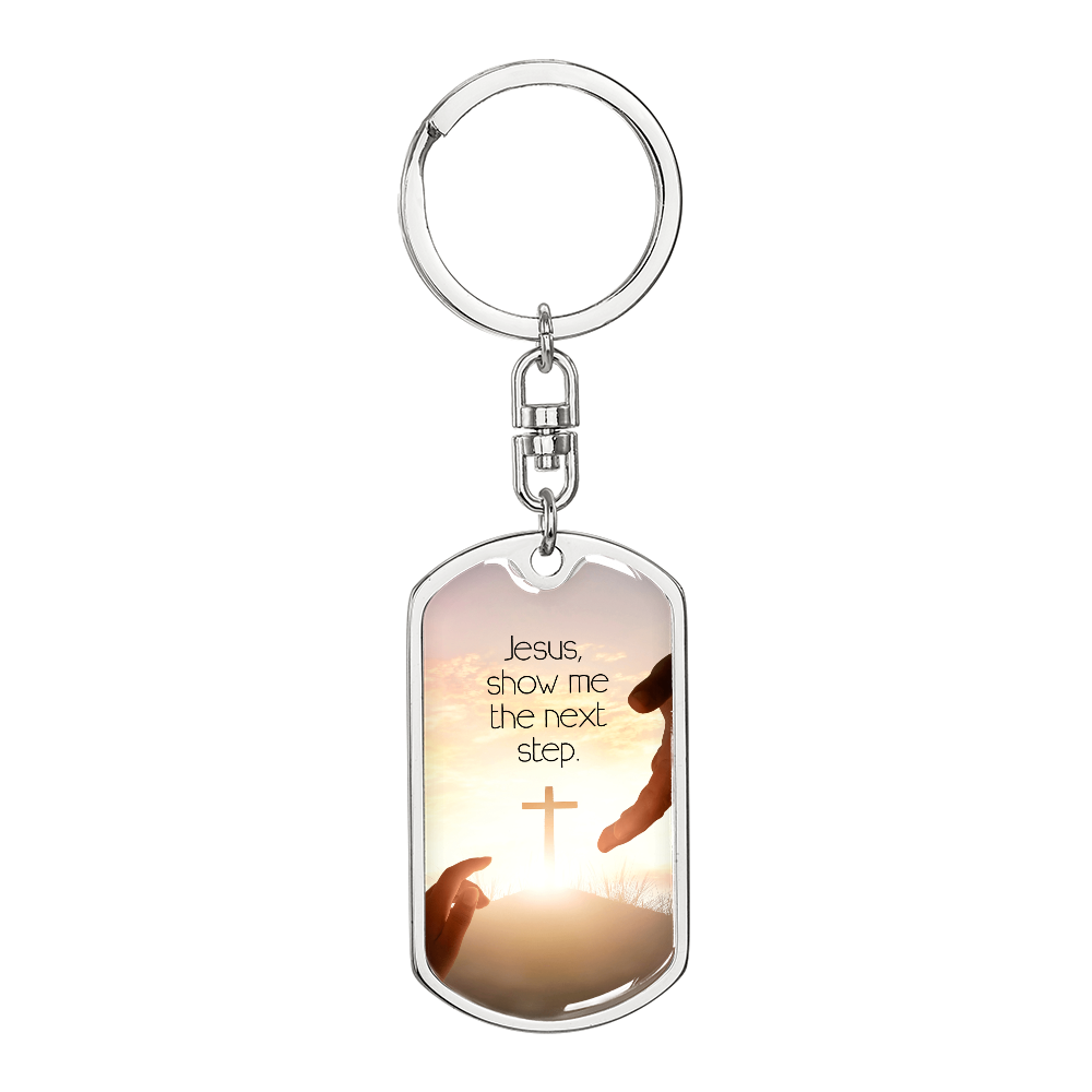 Jesus, Show Me the Next Step: Dog Tag Keychain – Guidance for Life's Big Decisions