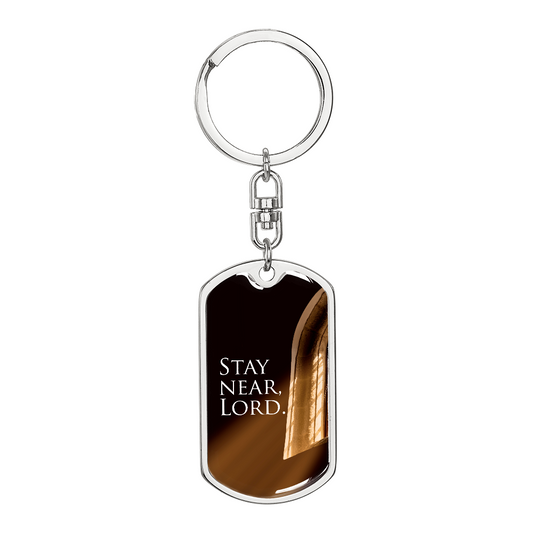 Stay Near, Lord: Dog Tag Keychain – A Daily Reminder of His Nearness