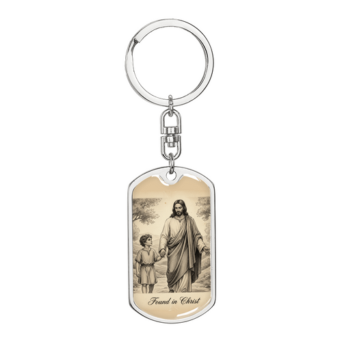 Premium “Found in Christ” Engraved Keychain – Christian Gift for Men, Women & Kids | Inspirational Faith Keychain | 18k Gold Finish
