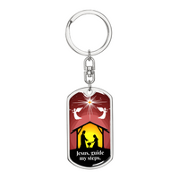 Dog Tag with Swivel Keychain (Steel)