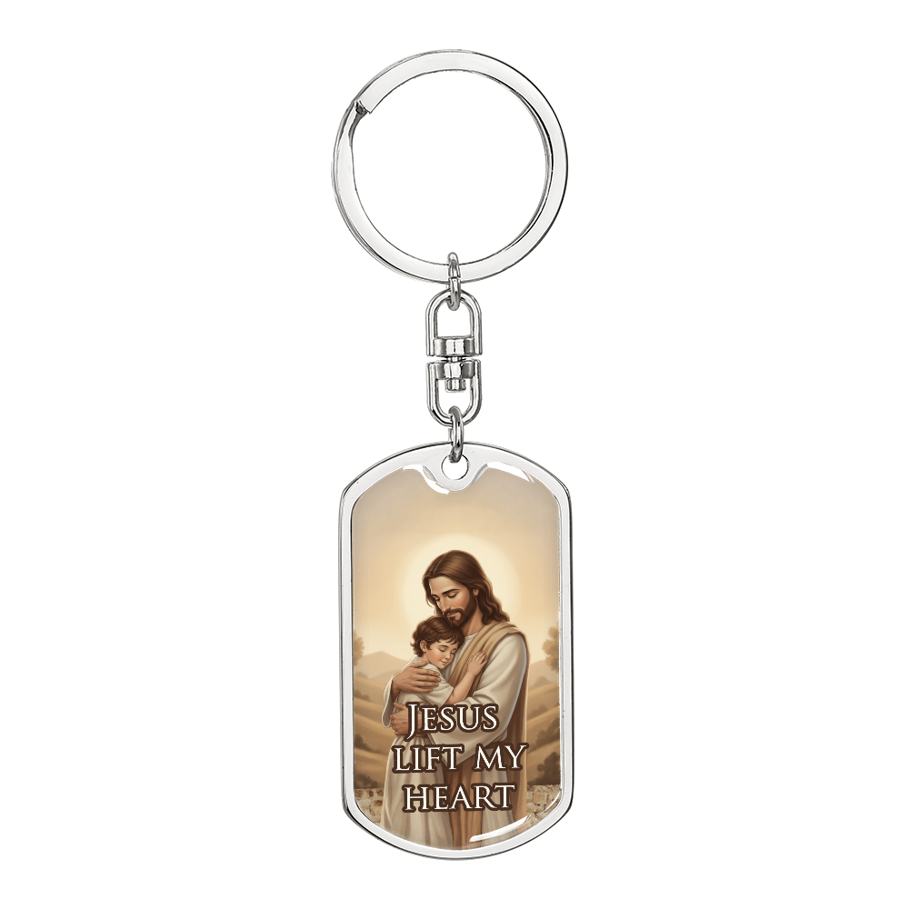 Jesus Lift My Heart Keychain – Christian Gift | Inspirational Religious Keychain for Men & Women | Faith-Based Accessory