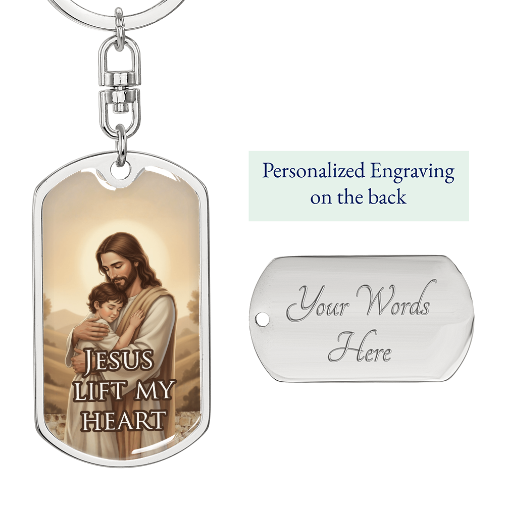 Jesus Lift My Heart Keychain – Christian Gift | Inspirational Religious Keychain for Men & Women | Faith-Based Accessory