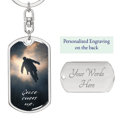 Grace Covers Me: Dog Tag Keychain – A Daily Reminder of Redemption