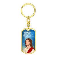 Dog Tag with Swivel Keychain (Gold)