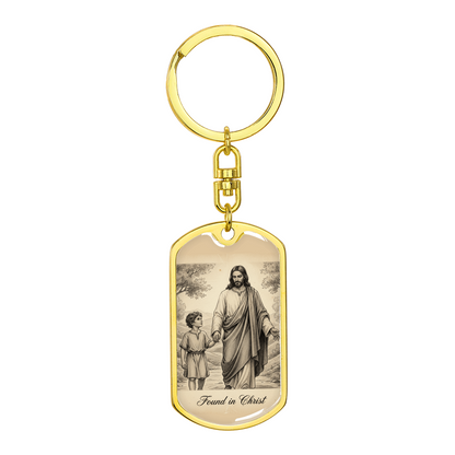 Premium “Found in Christ” Engraved Keychain – Christian Gift for Men, Women & Kids | Inspirational Faith Keychain | 18k Gold Finish