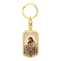 Dog Tag with Swivel Keychain (Gold)
