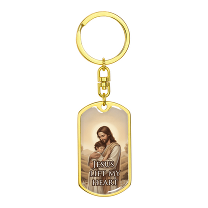 Jesus Lift My Heart Keychain – Christian Gift | Inspirational Religious Keychain for Men & Women | Faith-Based Accessory