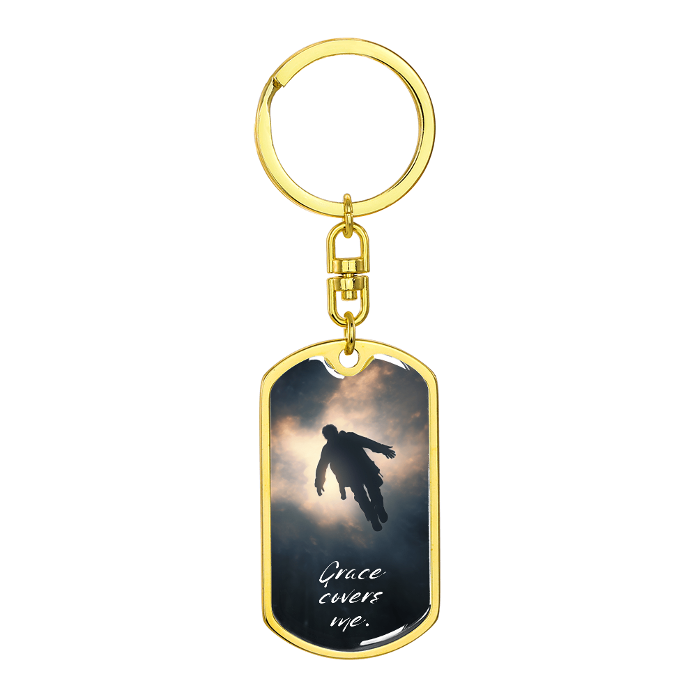 Grace Covers Me: Dog Tag Keychain – A Daily Reminder of Redemption