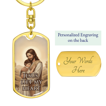 Jesus Lift My Heart Keychain – Christian Gift | Inspirational Religious Keychain for Men & Women | Faith-Based Accessory