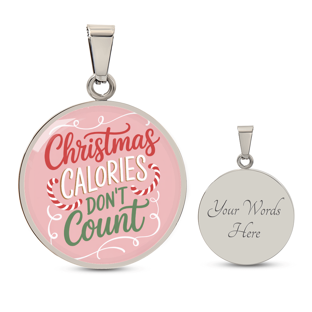 Christmas Calories Don't Count – Luxury Graphic Circle Necklace