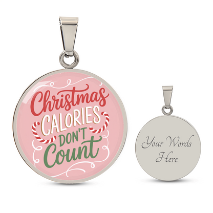Christmas Calories Don't Count – Luxury Graphic Circle Necklace