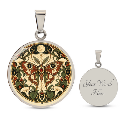 Moonlit Moth Necklace | Art Nouveau Celestial Pendant