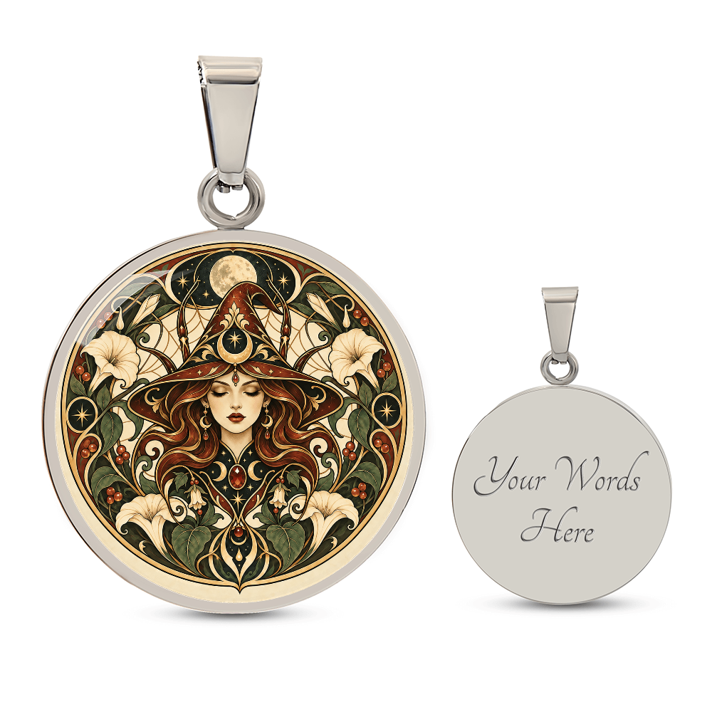 Moonlit Witch Necklace | Art Nouveau Celestial Pendant