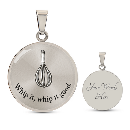 Whisk Outline Circle Necklace – Minimalist Baking Pendant Gift for Baking Lovers