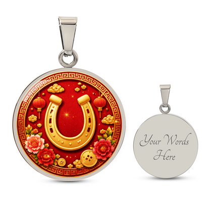 Lucky horseshoe necklace presented in gift box ready for gifting