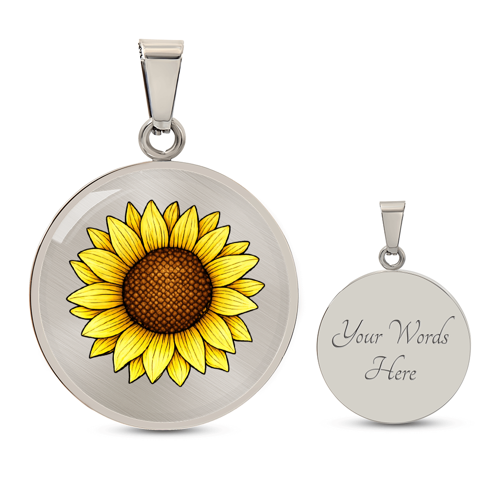 Sunflower Circle Necklace – A Symbol of Positivity, Strength & Everlasting Love