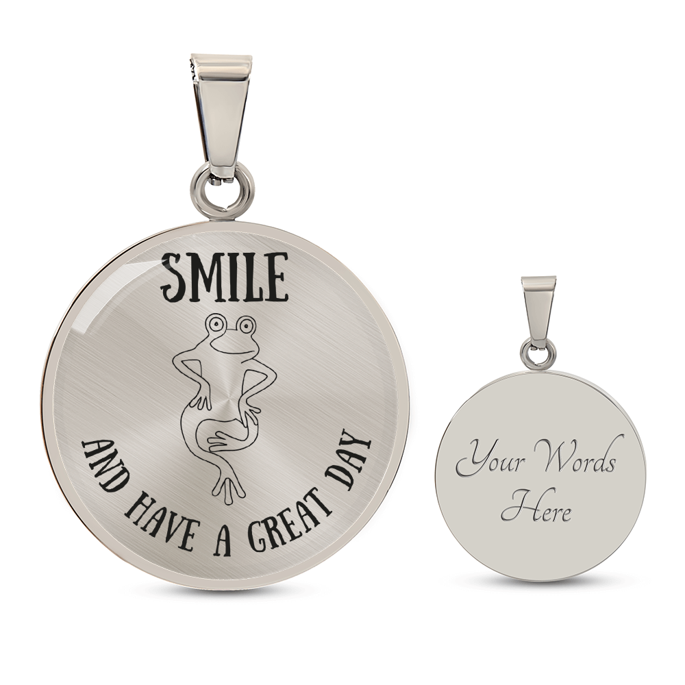 Frog Outline Circle Necklace – Minimalist Nature-Inspired Pendant Gift for Frog Lovers