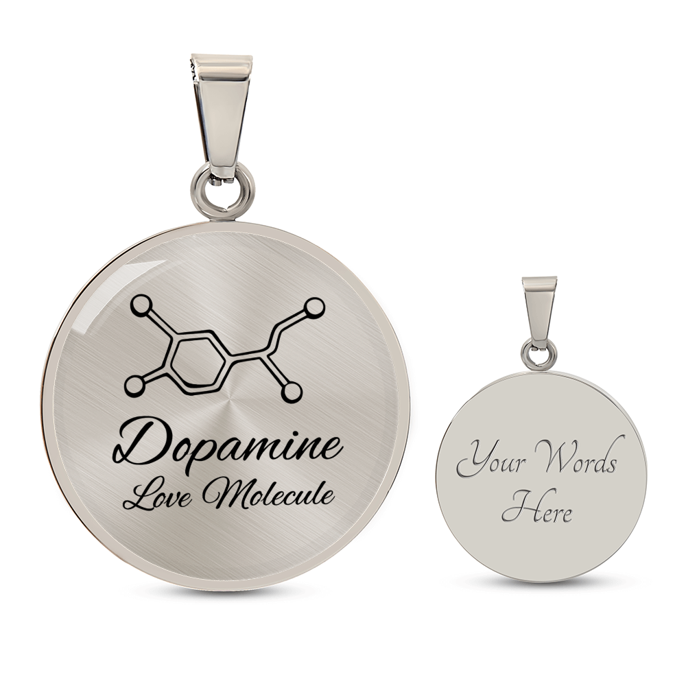 Dopamine Love Molecule Circle Necklace – Meaningful Science-Inspired Pendant Gift for Love, Connection & Joy