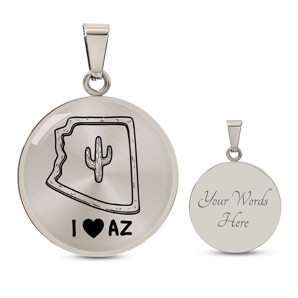 Arizona State Necklace – “I Will Never Desert You” Arizona Keepsake Pendant