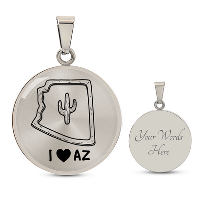 Arizona State Necklace – “I Will Never Desert You” Arizona Keepsake Pendant