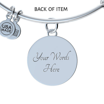 California Sunset Quote Bracelet – “Life Takes You to Unexpected Places, Love Brings You Home” Circle Pendant Bangle