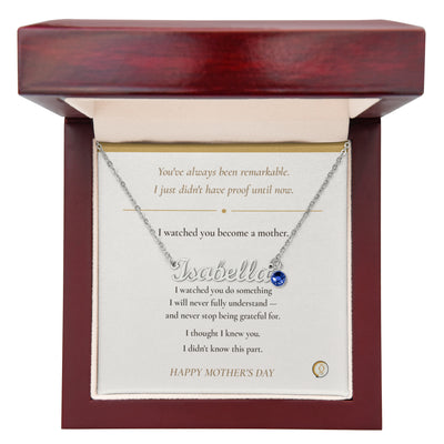 emotional Mother’s Day necklace gift presentation