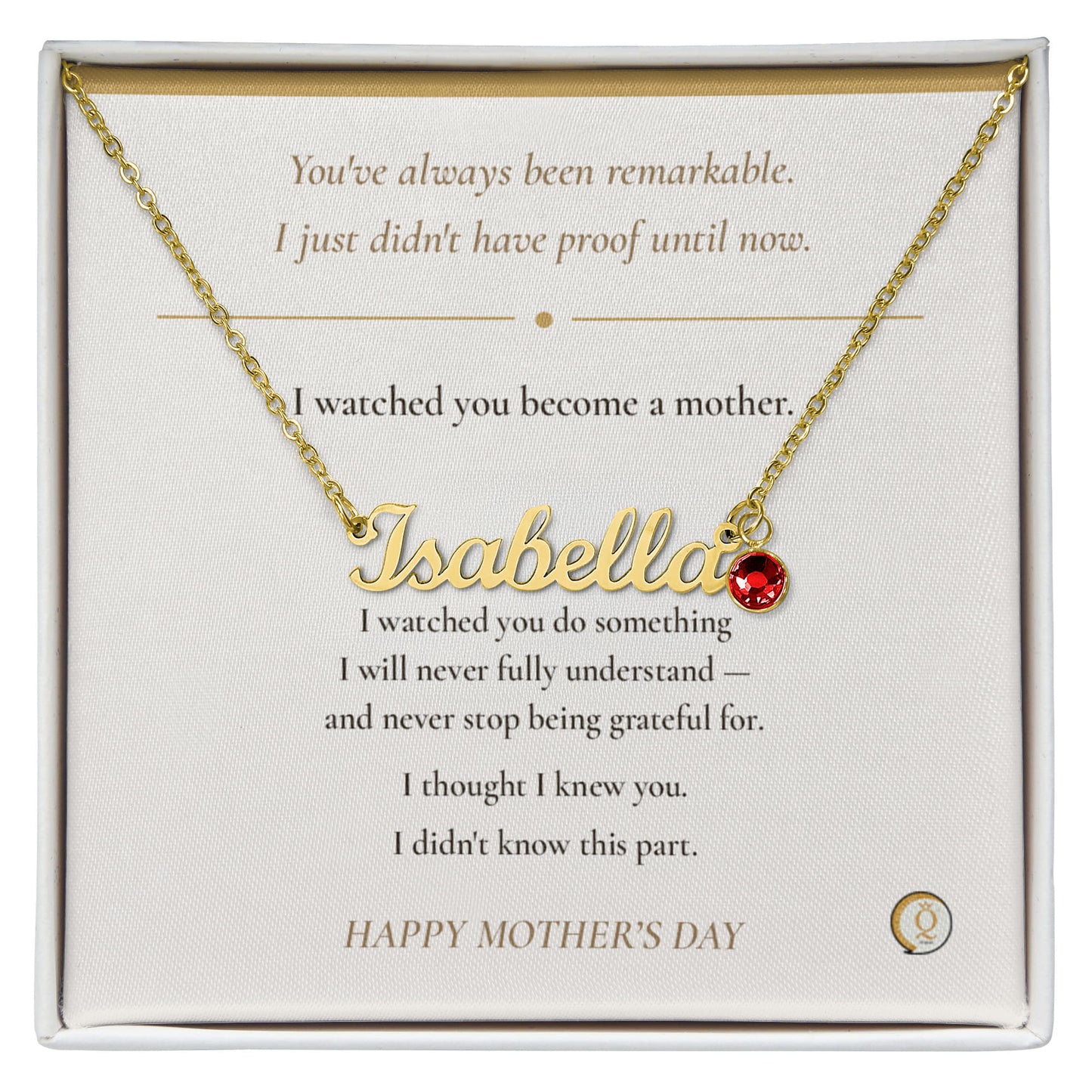personalized first Mother’s Day necklace for wife with birthstone