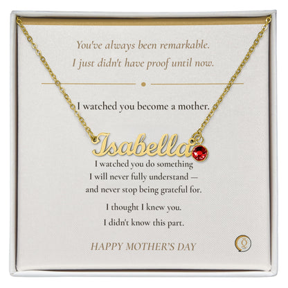 personalized first Mother’s Day necklace for wife with birthstone