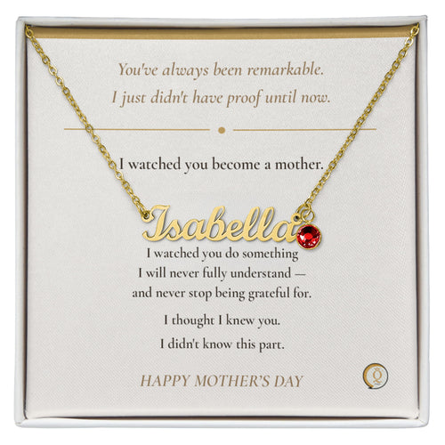 personalized first Mother’s Day necklace for wife with birthstone