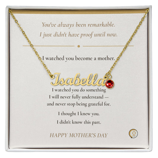 personalized first Mother’s Day necklace for wife with birthstone