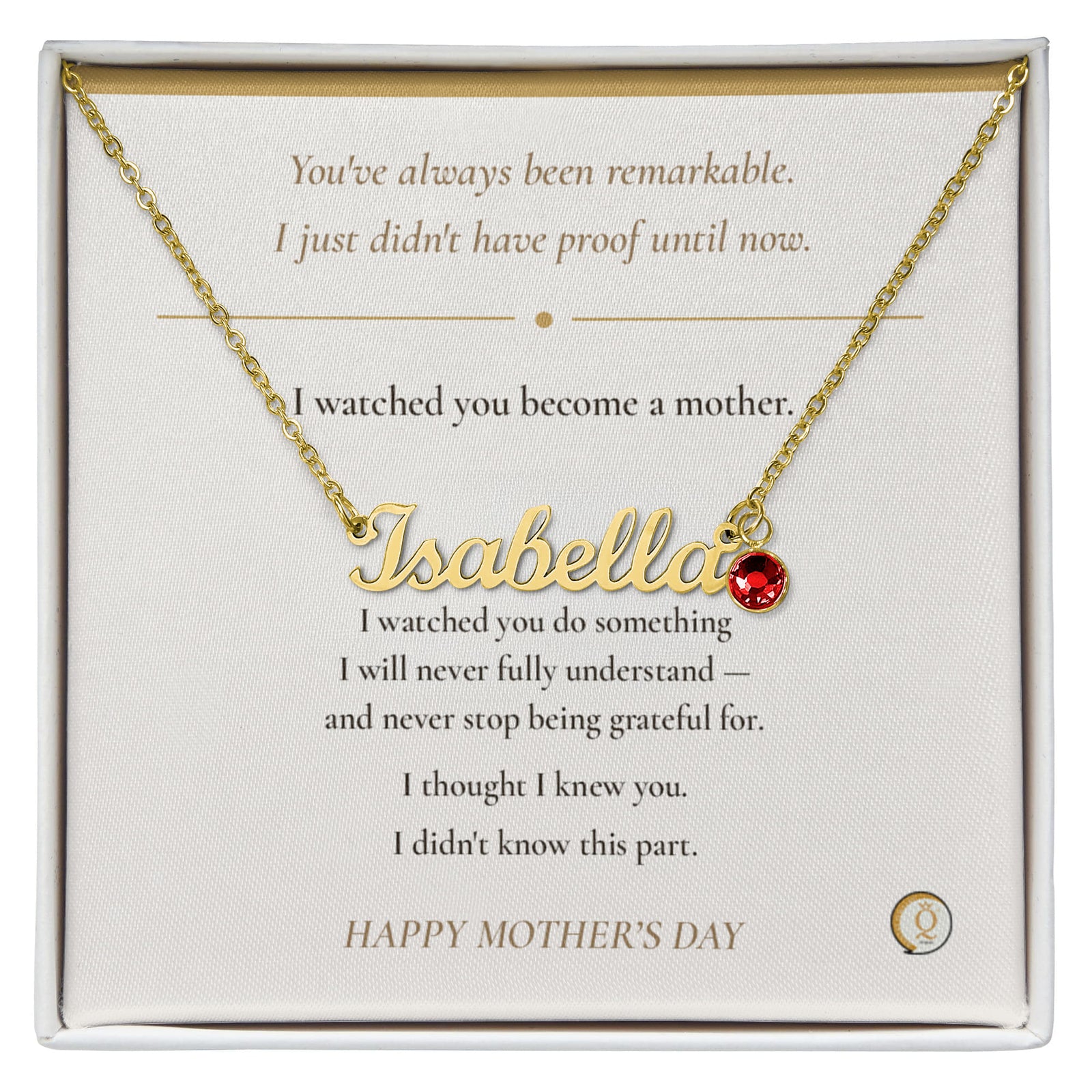 personalized first Mother’s Day necklace for wife with birthstone
