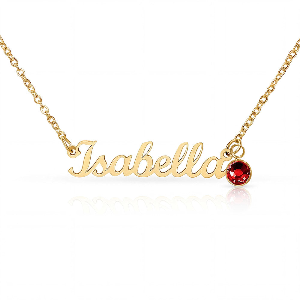 personalized necklace with baby birthstone charm