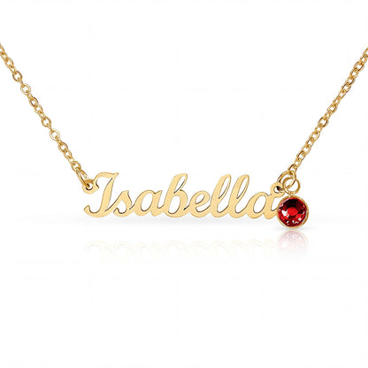 personalized necklace with baby birthstone charm
