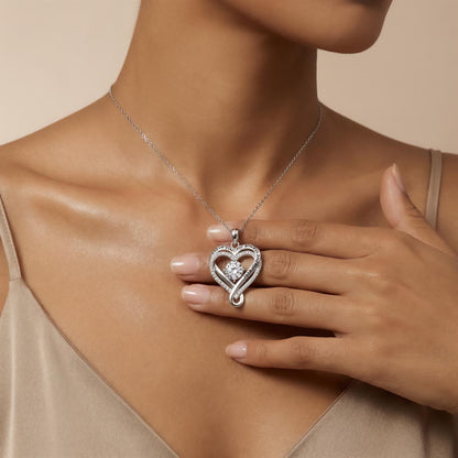 To My Wife — Love Heart Necklace with Message Card — Mother's Day Gift from Husband — I've Been Watching