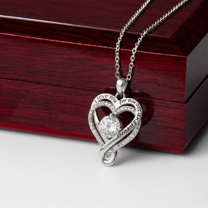 To My Wife — Love Heart Necklace with Message Card — Mother's Day Gift from Husband — I've Been Watching