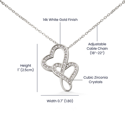 Heart-shaped pendant necklace on adjustable cable chain
